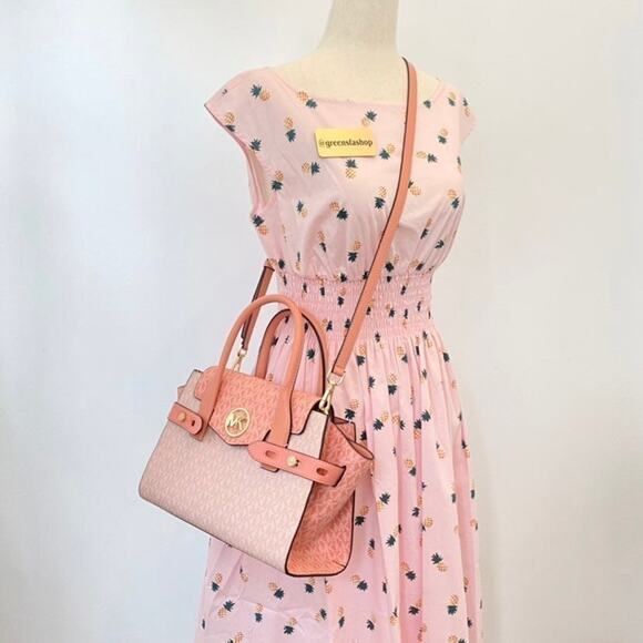 Michael Kors Purse Carmen Medium Flap Satchel shoulder bag sherbert new - Picture 10 of 10